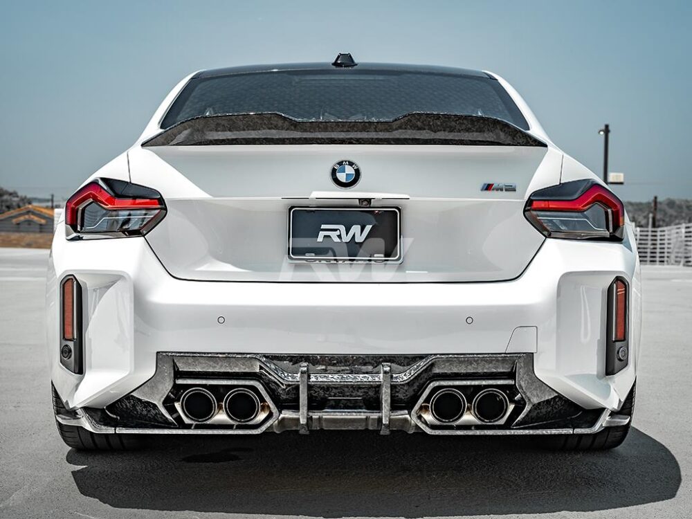RW Carbon BMW G87 M2 G42 Forged Carbon Perf Style Trunk Spoiler - Image 2