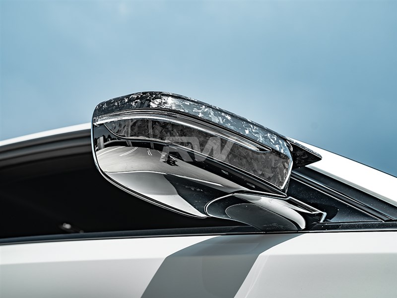 Alternative view of RW Carbon BMW G8X Forged Carbon Mirror Cap Replacements