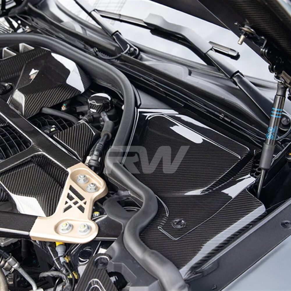 Alternative view of RW Carbon BMW G8X M2 M3 M4 CF Engine Cowl Panel Trim Set