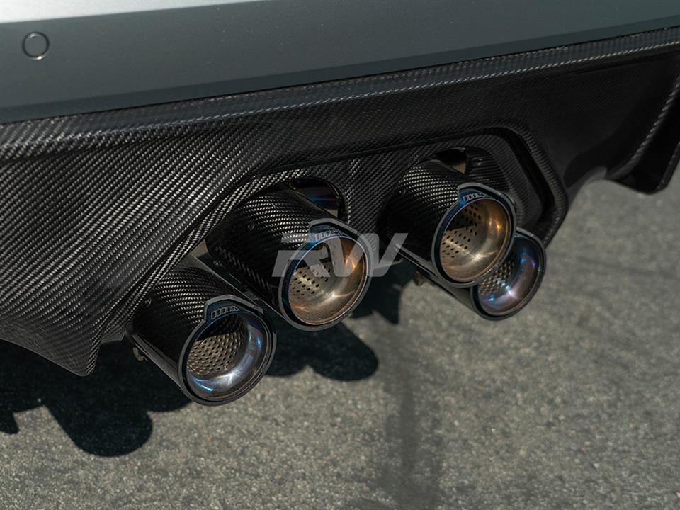 Alternative view of RW Carbon BMW G8X M3 M4 Performance Style CF Exhaust Cover