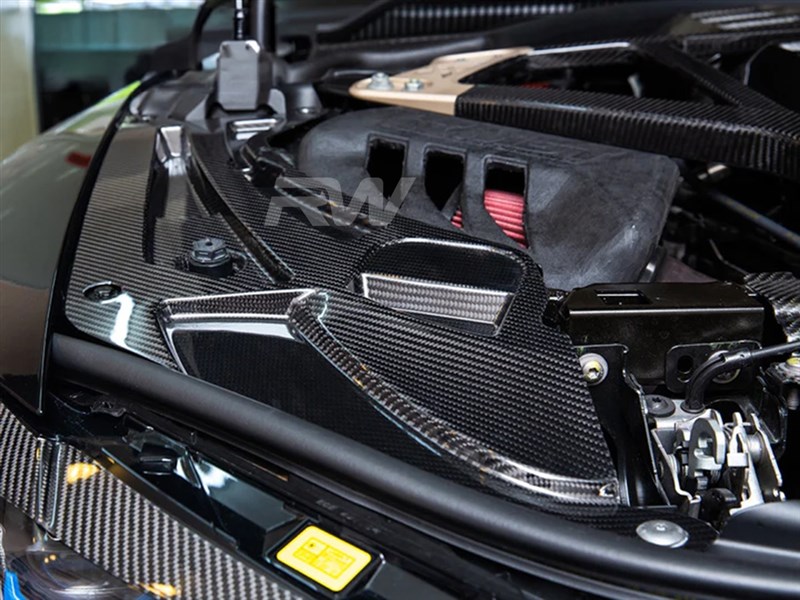 Alternative view of RW Carbon BMW G8X M3/M4 Carbon Fiber Engine Bay Trims