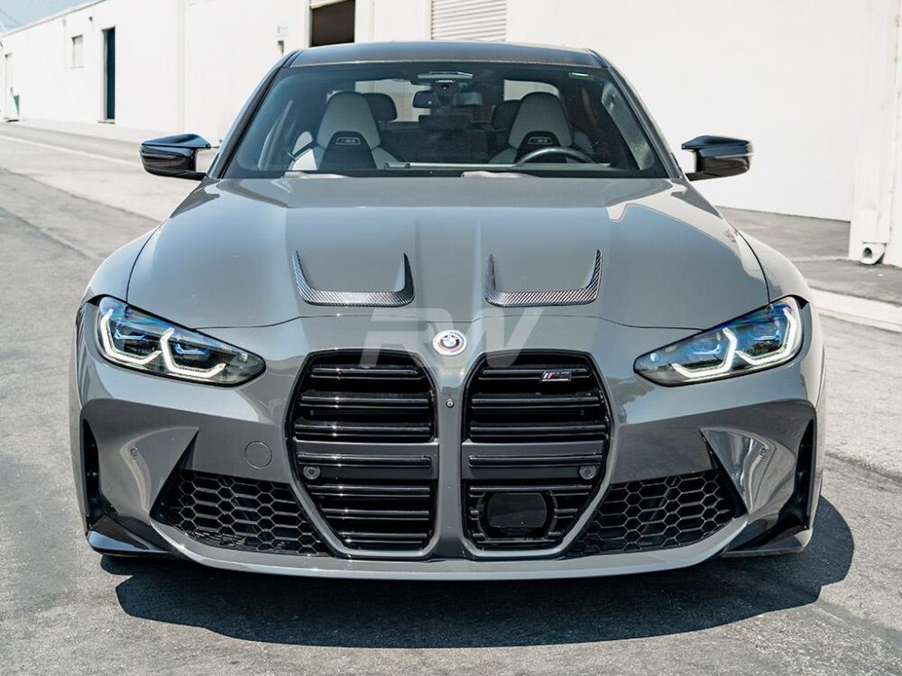 RW Carbon BMW G8x M3 M4 Carbon Fiber Hood Vent Trims - Image 5