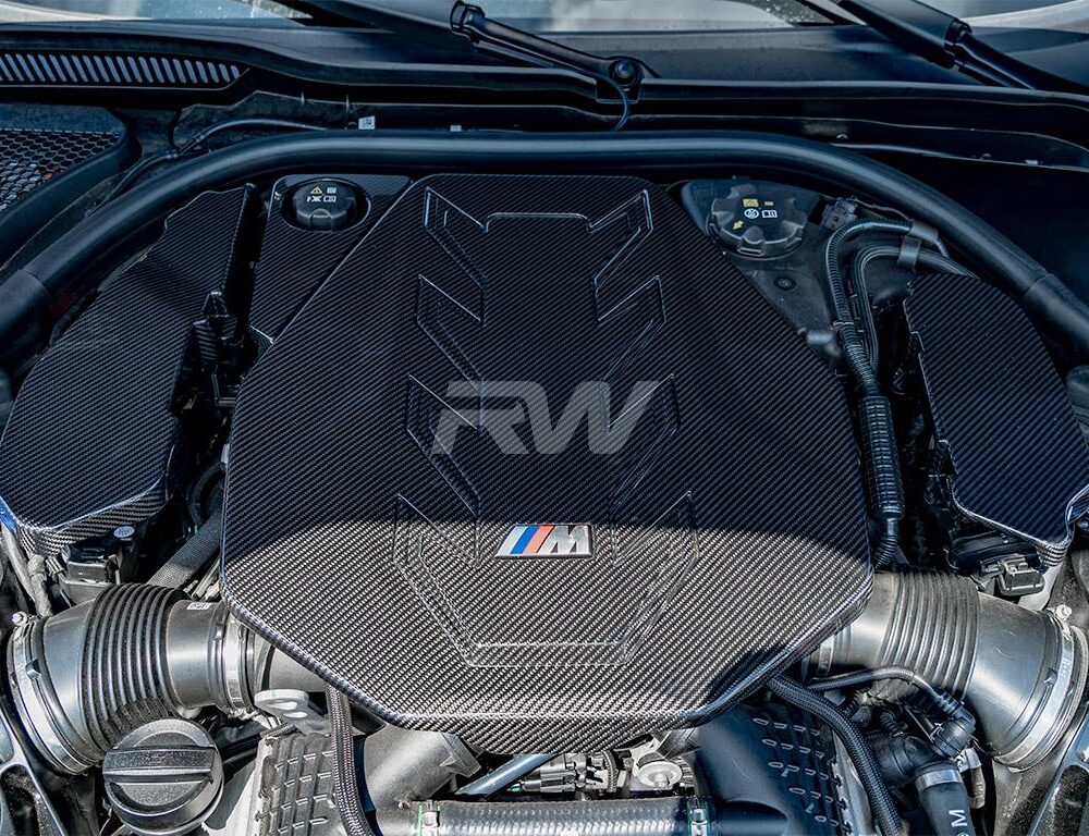 Alternative view of RW Carbon BMW G90 G99 M5 Carbon Engine Cover Trim Kit