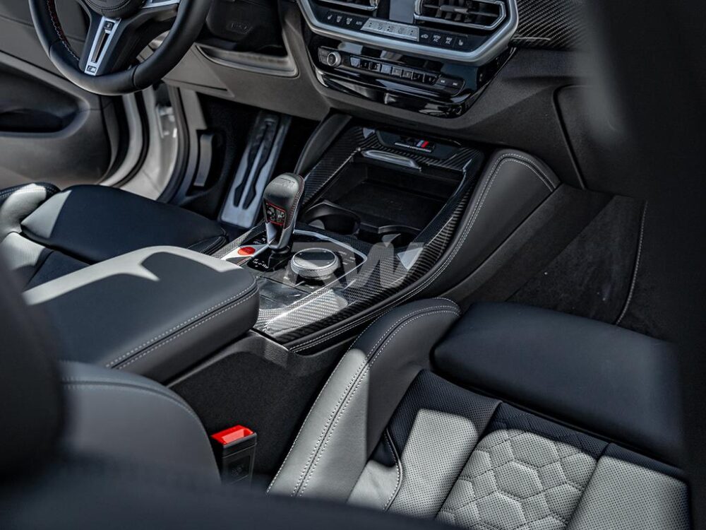 RW Carbon BMW LCI X3M X4M X3 X4 CF Center Console Trim - Image 5