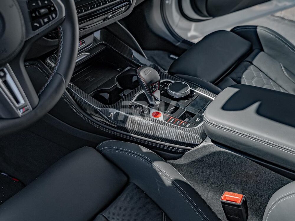 RW Carbon BMW LCI X3M X4M X3 X4 CF Center Console Trim - Image 4