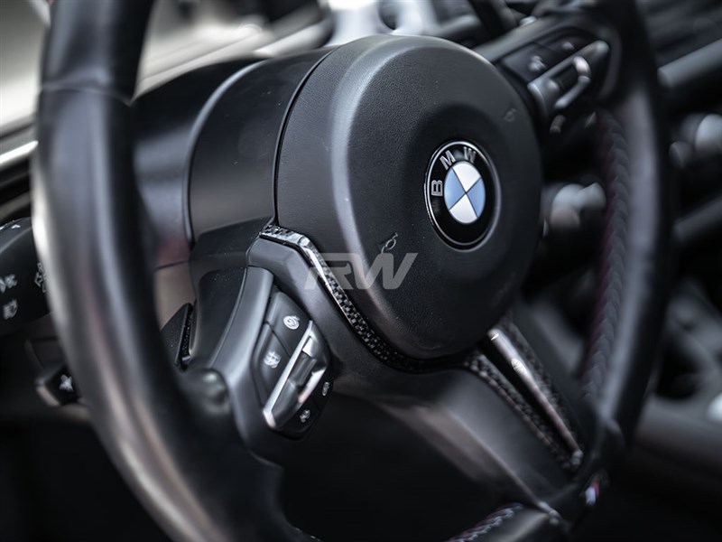 Alternative view of RW Carbon BMW M Inner Carbon Fiber Steering Wheel Trim