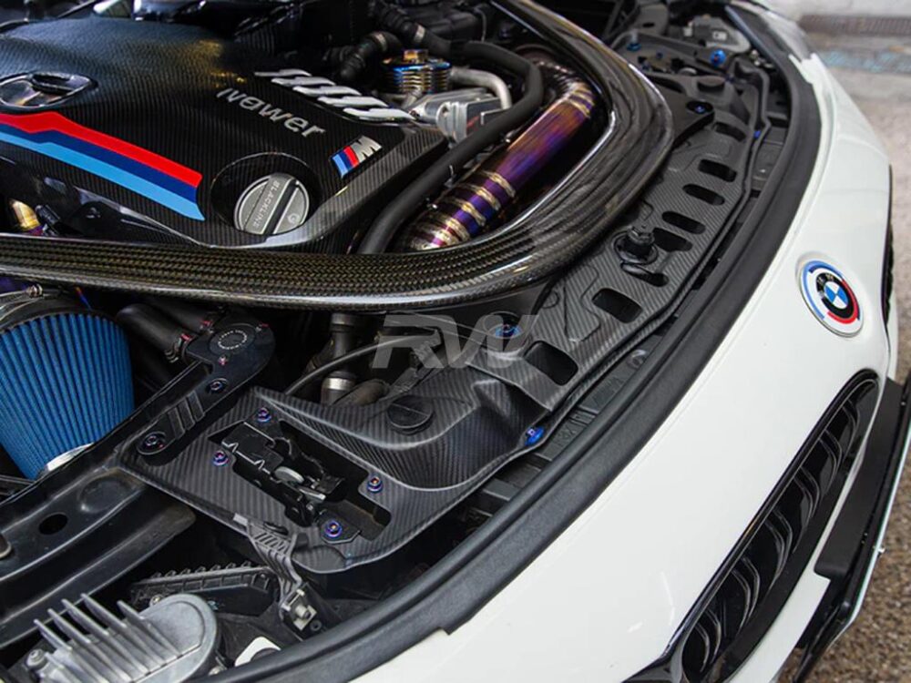 RW Carbon BMW M2 M3 M4 Carbon Fiber Radiator Support Brace - Image 3