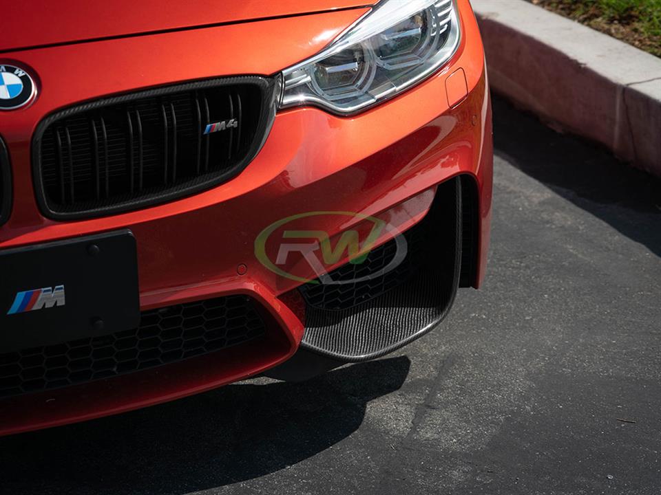RW Carbon BMW M3/M4 Dry Carbon Fiber Perf Style Splitters