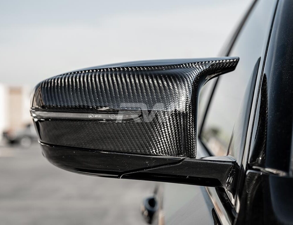 Alternative view of RW Carbon BMW M5 M8 M850i Carbon Fiber Mirror Caps