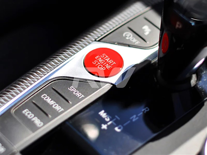 Alternative view of RW Carbon BMW Red Start Stop Button