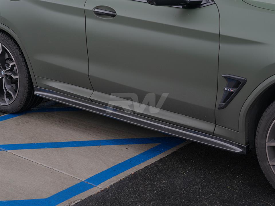 Alternative view of RW Carbon BMW X3M/X4M 3D Style CF Side Skirt Extensions