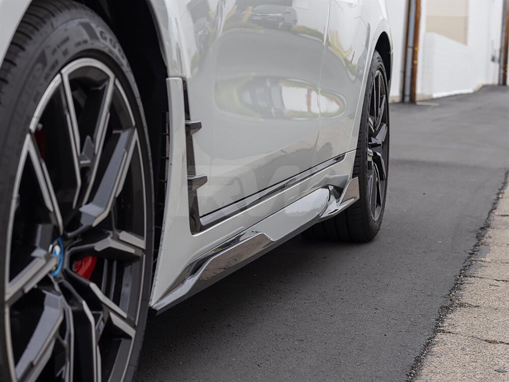 RW Carbon BMW i4 Dry Carbon Fiber Side Skirt Extensions - Image 3