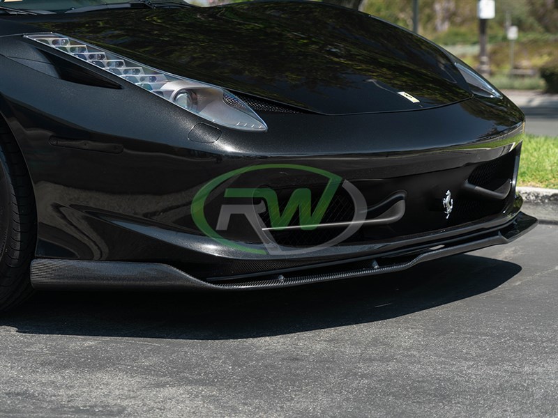 Alternative view of RW Carbon Ferrari 458 Carbon Fiber Front Lip Spoiler