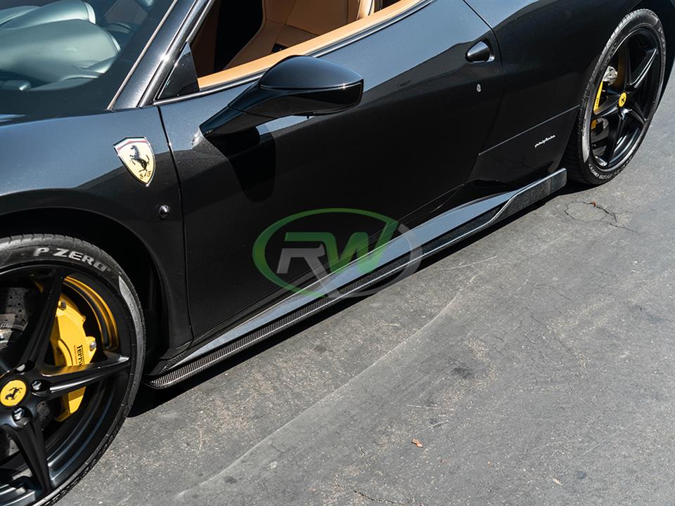 RW Carbon Ferrari 458 Carbon Fiber Side Skirt Extensions