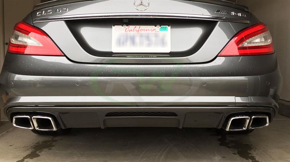 Alternative view of RW Carbon Mercedes W218 CLS63 AMG Carbon Fiber Diffuser