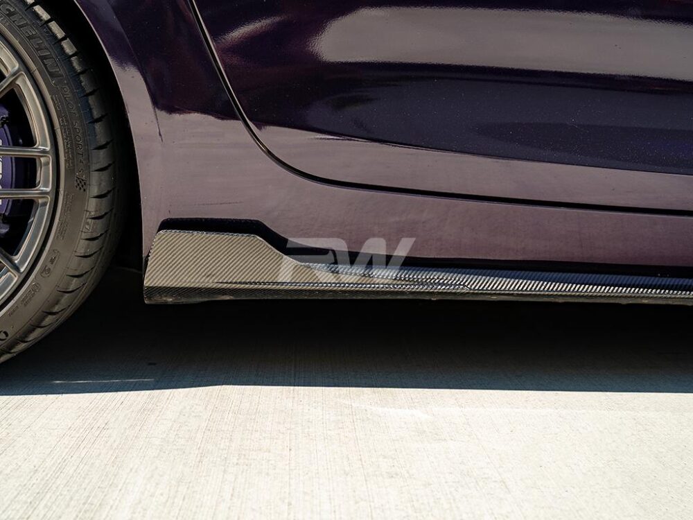 RW Carbon Mercedes C190 GT GTS CF Side Skirt Extensions - Image 14