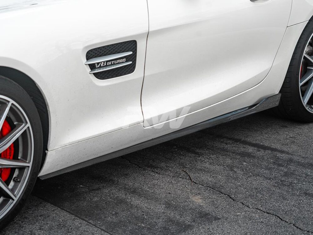RW Carbon Mercedes C190 GT GTS CF Side Skirt Extensions
