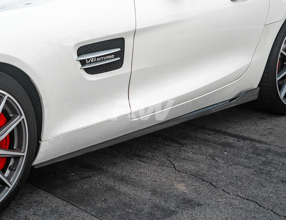 RW Carbon Mercedes C190 GT GTS CF Side Skirt Extensions