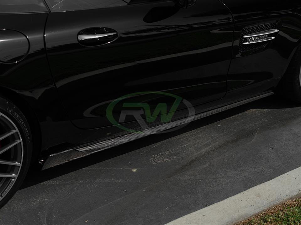 Alternative view of RW Carbon Mercedes C190 GT GTS CF Side Skirt Extensions