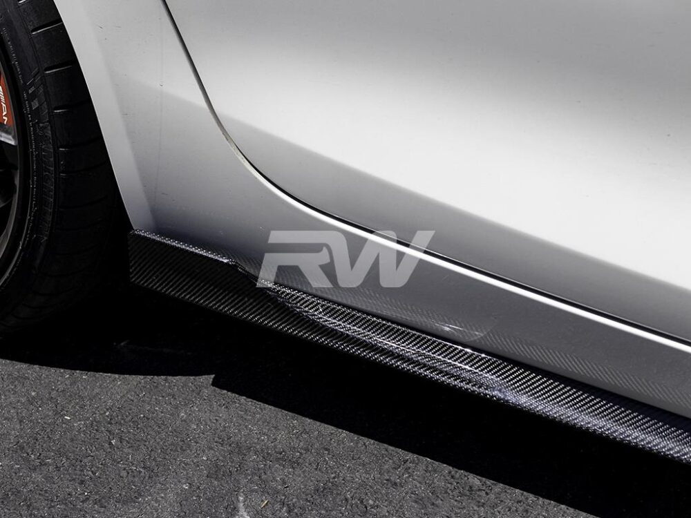 RW Carbon Mercedes C190 GT GTS CF Side Skirt Extensions - Image 7