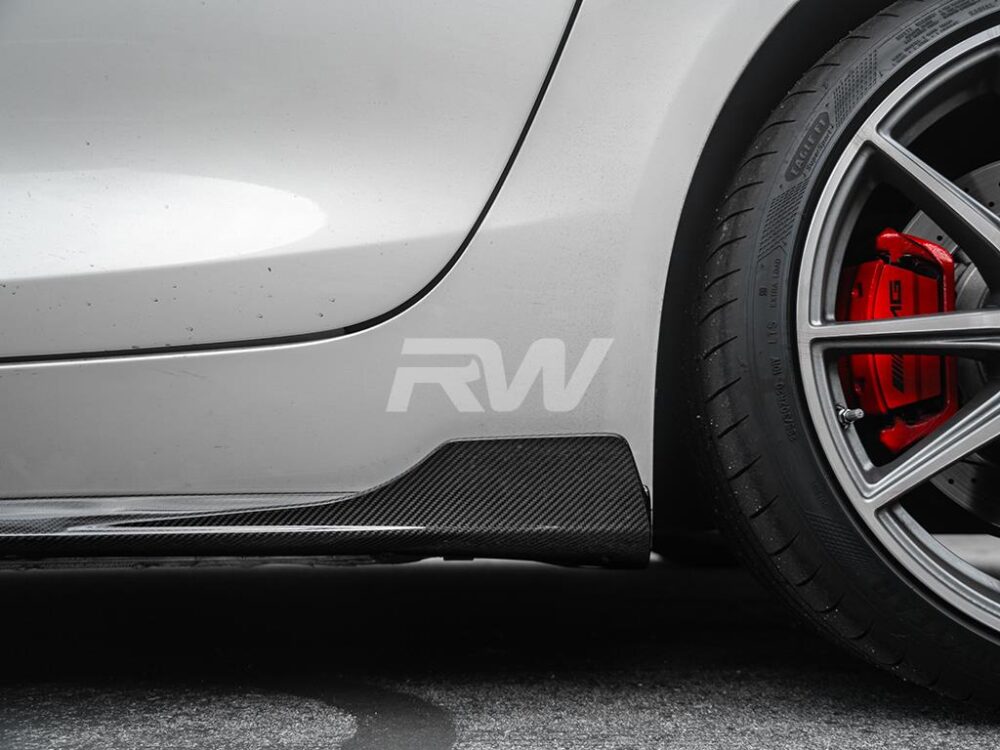 RW Carbon Mercedes C190 GT GTS CF Side Skirt Extensions - Image 8