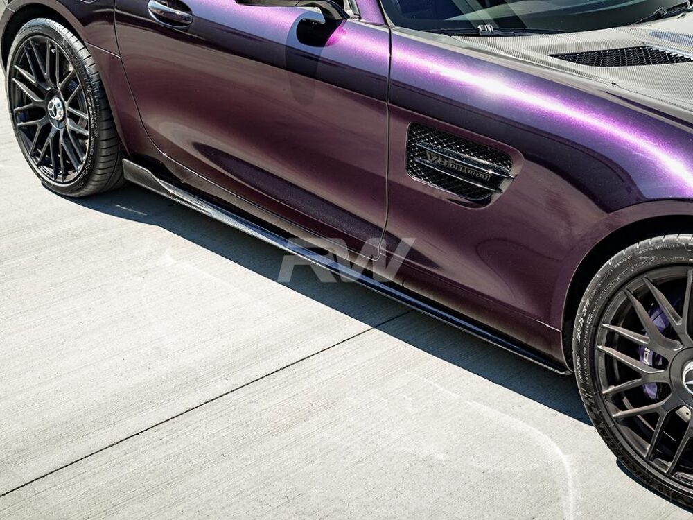RW Carbon Mercedes C190 GT GTS CF Side Skirt Extensions - Image 12