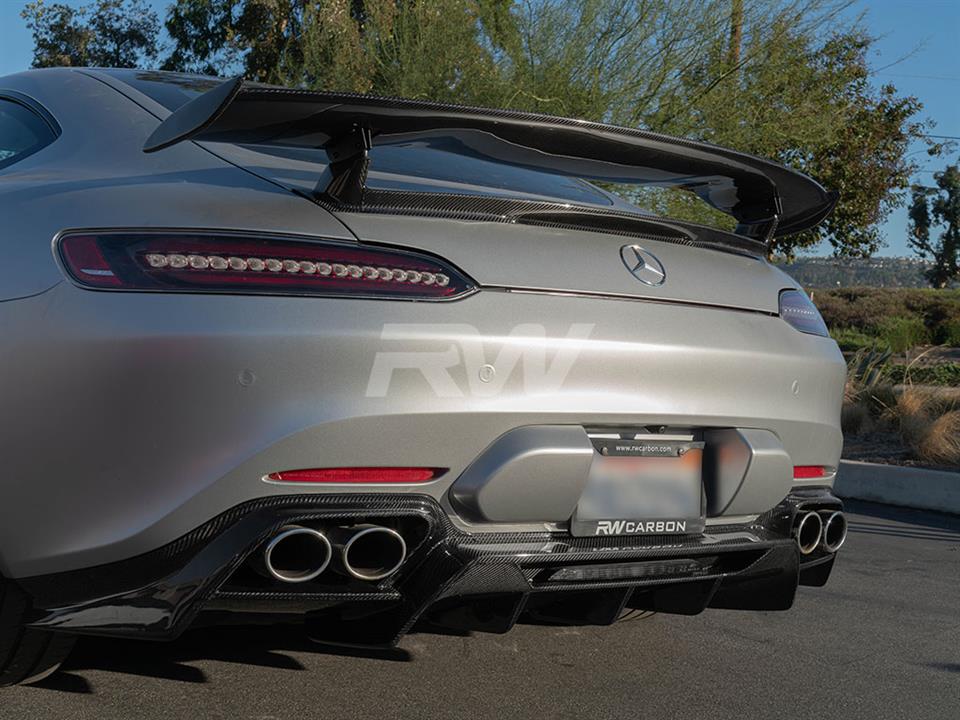 Alternative view of RW Carbon Mercedes C190 GT GTS Carbon Fiber Diffuser