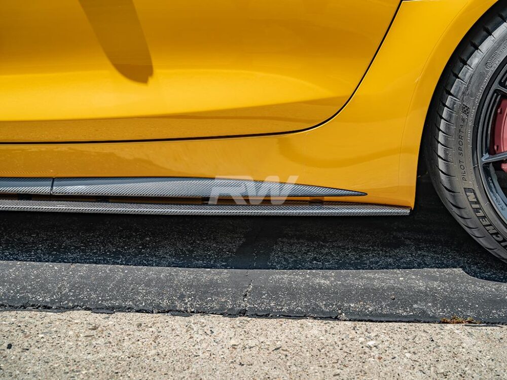 RW Carbon Mercedes C190 GTC GTS GTR RWS CF Side Skirt Extensions - Image 6