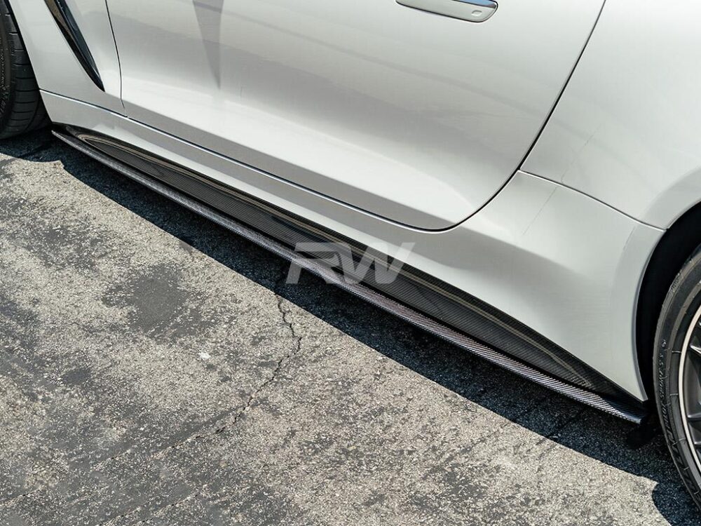 RW Carbon Mercedes C192 GT55/GT63 RWS CF Side Skirt Extensions - Image 4