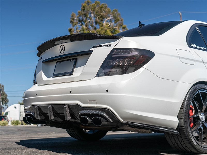 RW Carbon Mercedes C63 AMG Big Fin Carbon Fiber Diffuser