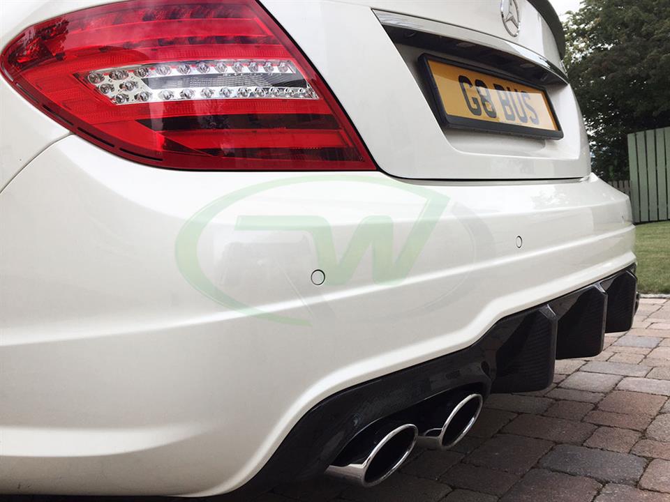 Alternative view of RW Carbon Mercedes C63 AMG Big Fin Carbon Fiber Diffuser
