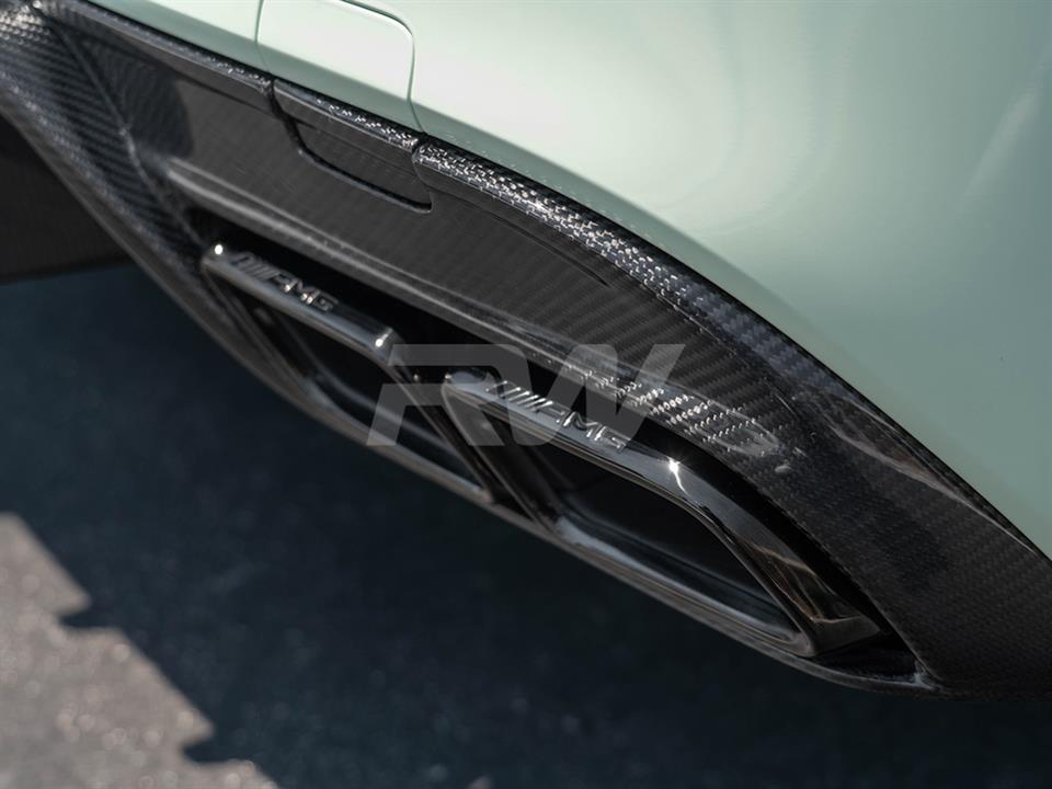 RW Carbon Mercedes C63 AMG Style Chrome/Black Exhaust Tips