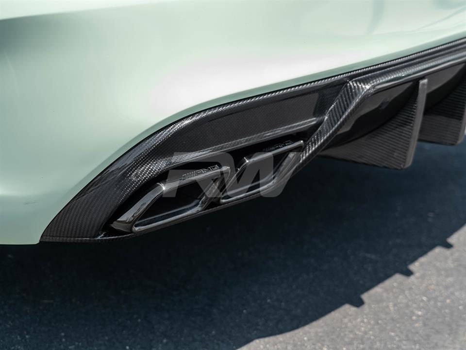 Alternative view of RW Carbon Mercedes C63 AMG Style Chrome/Black Exhaust Tips