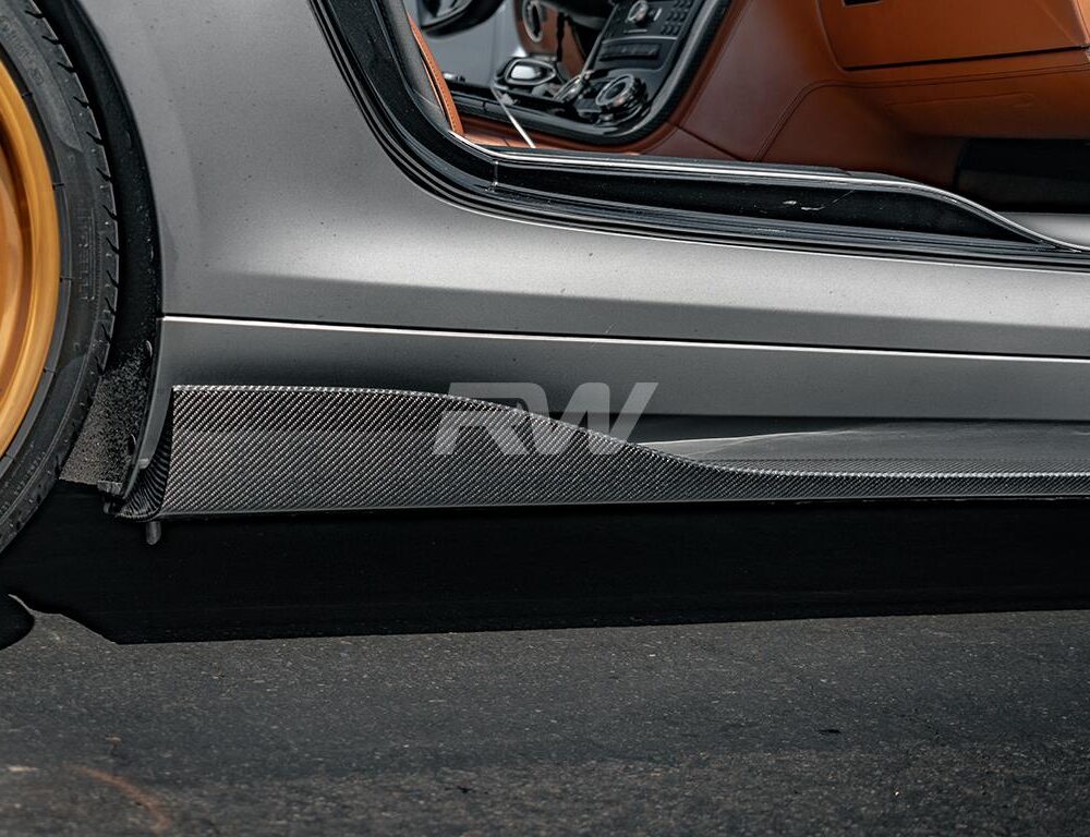 Alternative view of RW Carbon Mercedes SLS Renn Style CF Side Skirt Extensions