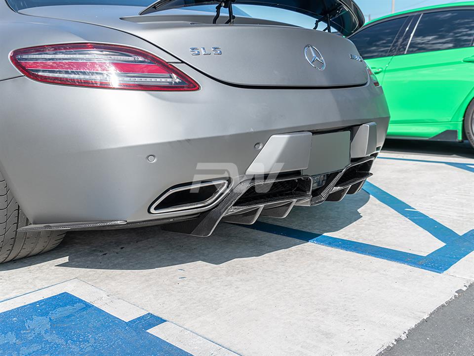 Alternative view of RW Carbon Mercedes SLS Renn Style Carbon Fiber Diffuser