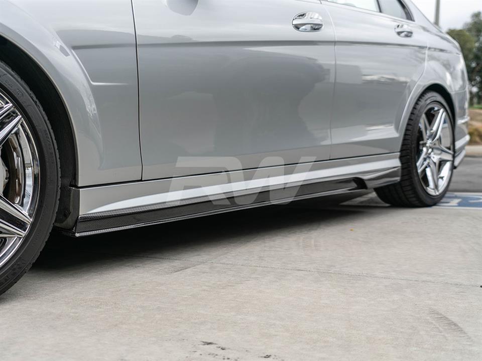 Alternative view of RW Carbon Mercedes W204 C63 DTM CF Side Skirt Extensions
