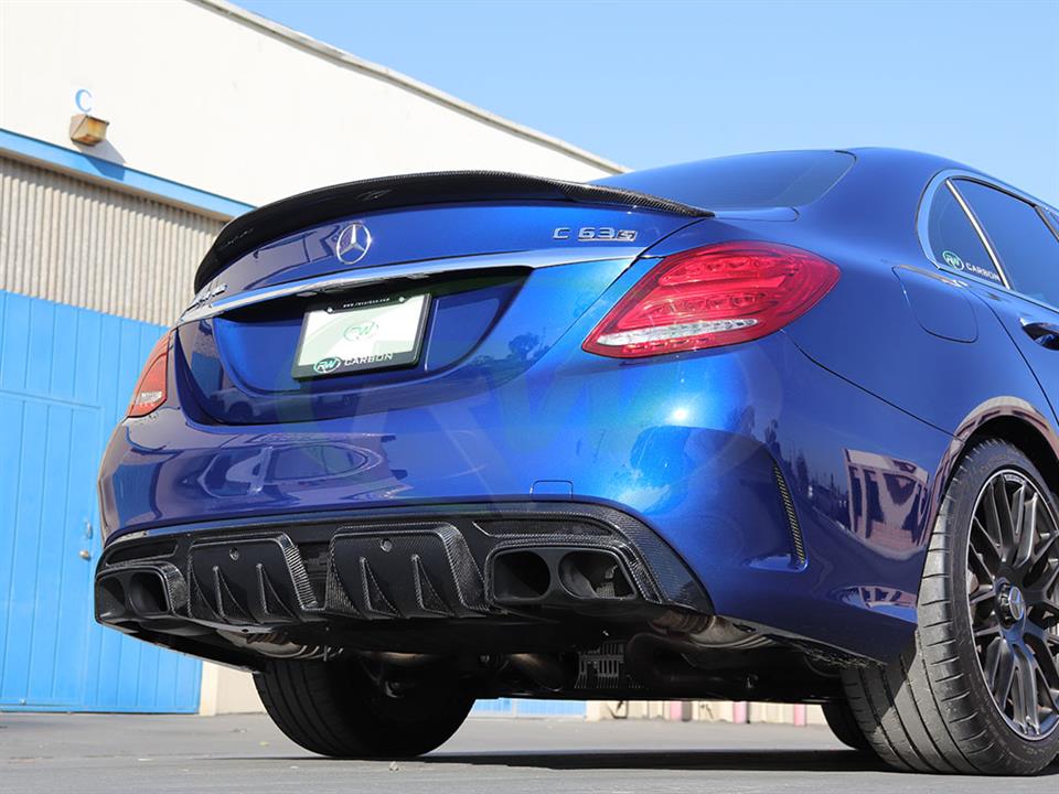 Alternative view of RW Carbon Mercedes W205 BRS Style Carbon Fiber Diffuser