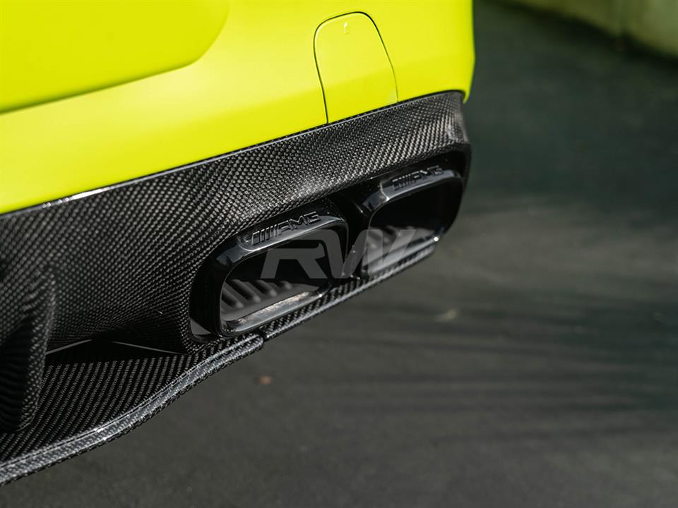 Alternative view of RW Carbon Mercedes W205 C63/C63S 19+ Black/Polished Exhaust Tips