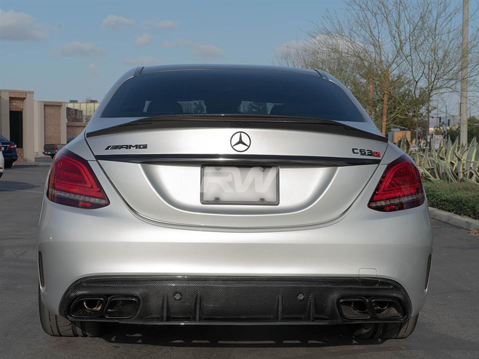 Alternative view of RW Carbon Mercedes W205 C63/C63S Sedan 19+ CF Diffuser