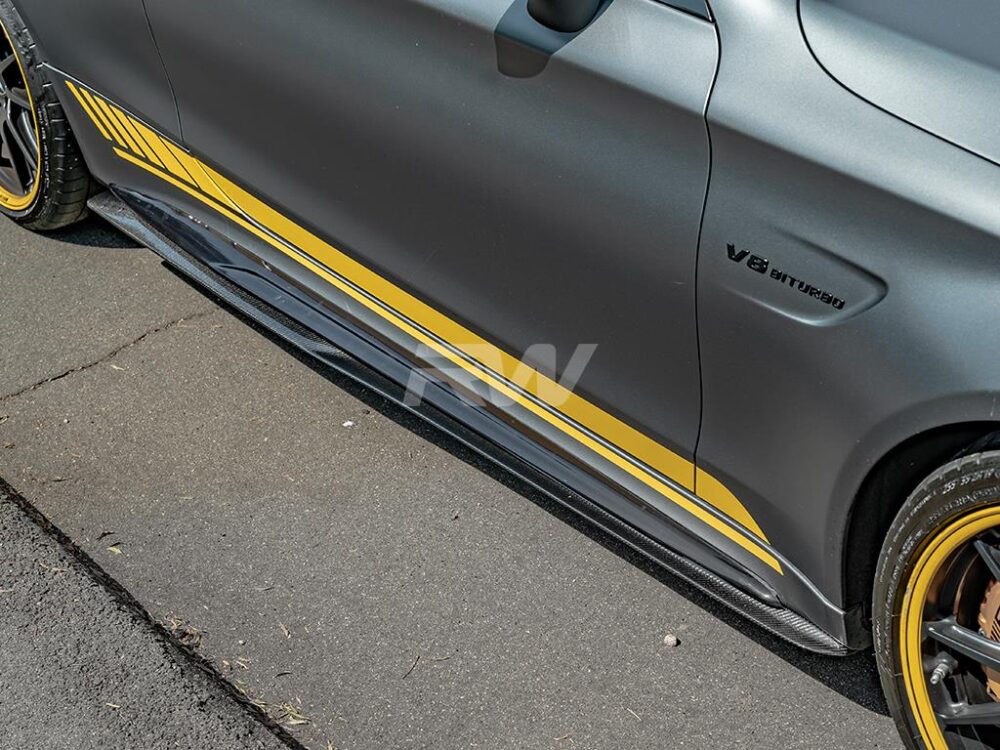 RW Carbon Mercedes W205 GTX CF Side Skirt Extensions - Image 5