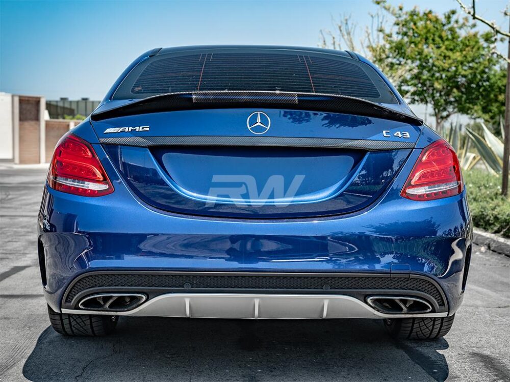 RW Carbon Mercedes W205 Sedan Carbon Fiber Trunk Trim - Image 3