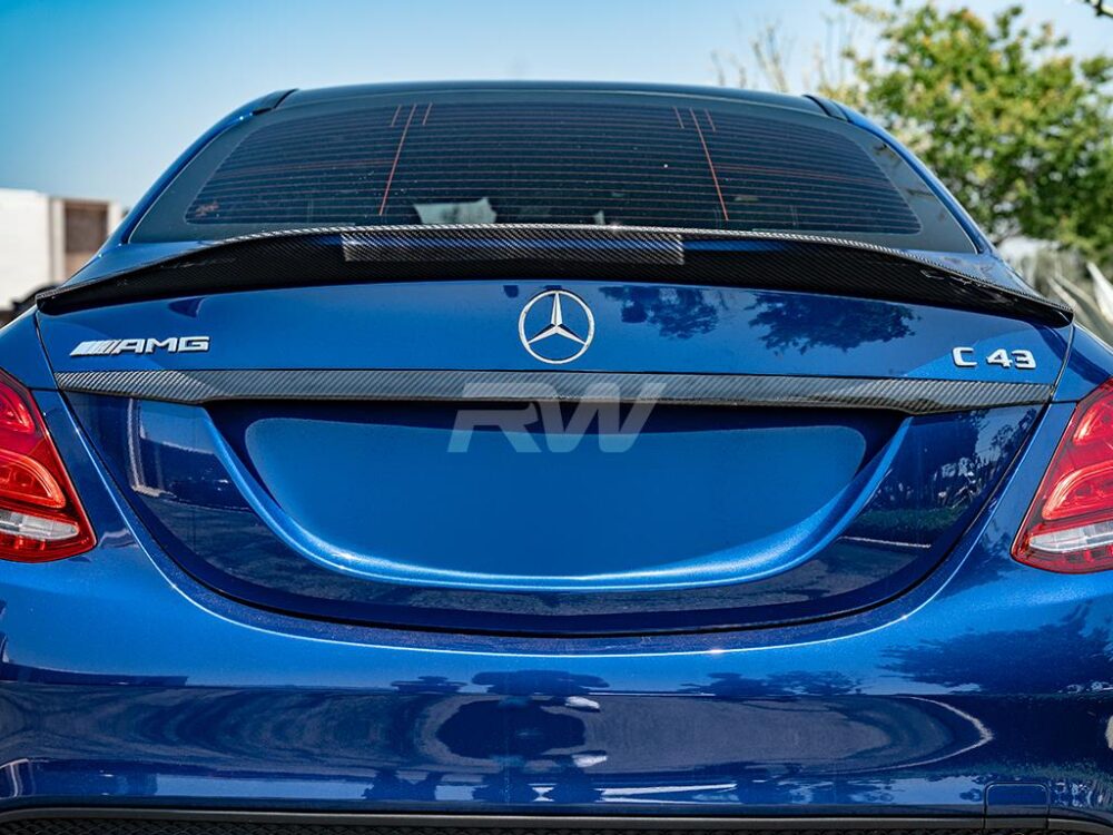 RW Carbon Mercedes W205 Sedan Carbon Fiber Trunk Trim - Image 6