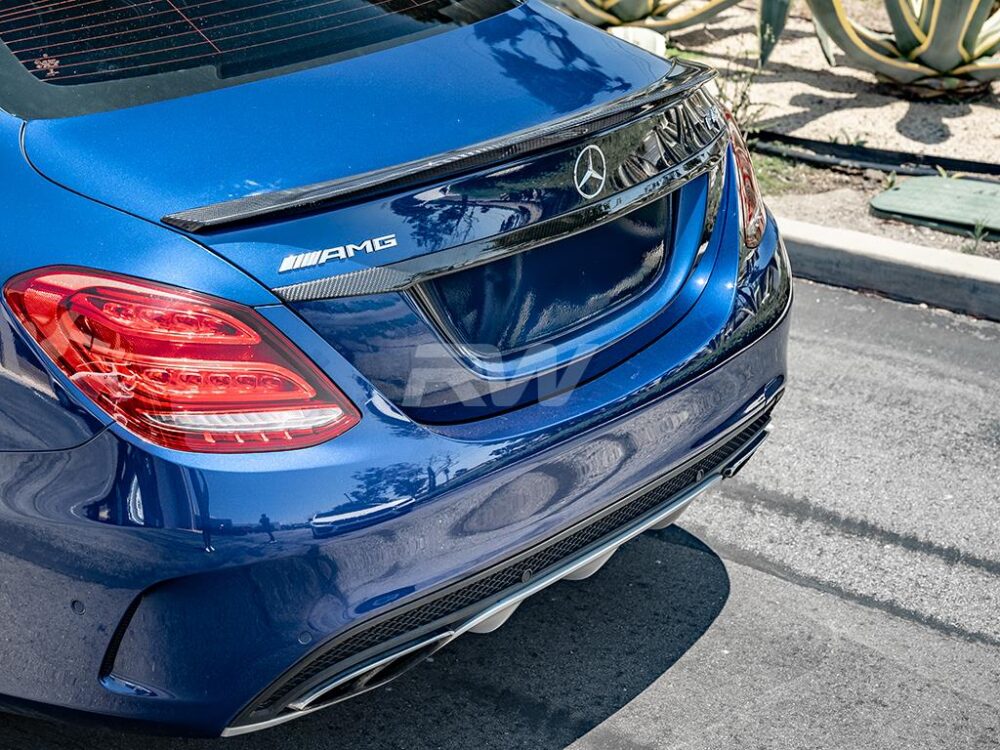 RW Carbon Mercedes W205 Sedan Carbon Fiber Trunk Trim - Image 4