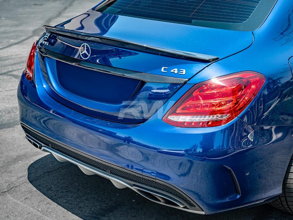 RW Carbon Mercedes W205 Sedan Carbon Fiber Trunk Trim - Image 5