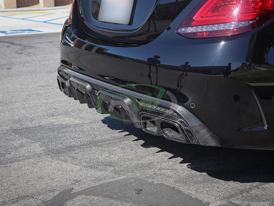 Alternative view of RW Carbon Mercedes W205 W212 Carbon Fiber Exhaust Tips