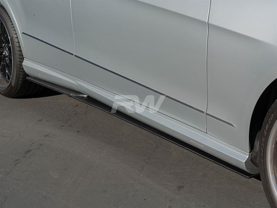 Alternative view of RW Carbon Mercedes W212 Carbon Fiber Side Skirt Extensions