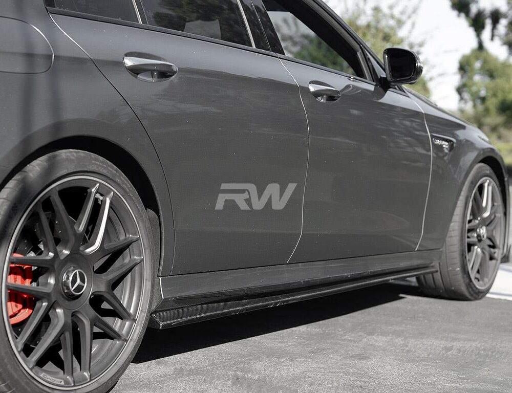 RW Carbon Mercedes W213 Carbon Fiber Side Skirt Extensions