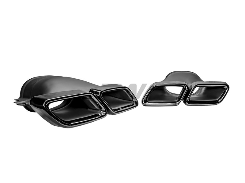Alternative view of RW Carbon Mercedes W213 E63S 18-20 Black/Chrome Exhaust Tips