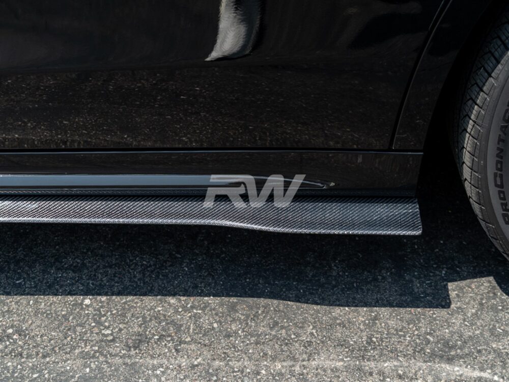 RW Carbon Mercedes W214 Carbon Fiber Side Skirt Extensions - Image 3