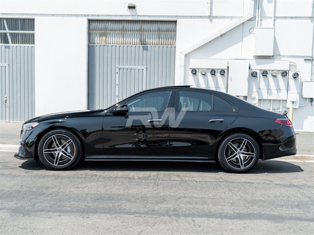 RW Carbon Mercedes W214 Carbon Fiber Side Skirt Extensions - Image 4